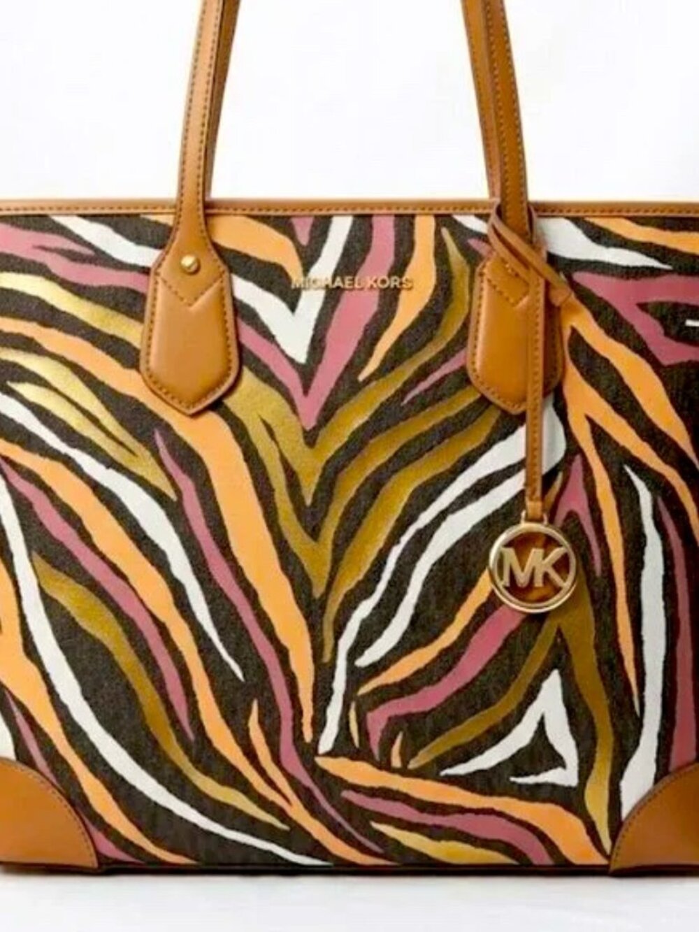 NWT Limited Edition Michael Kors Eva Large Zebra Tote Wallet Set